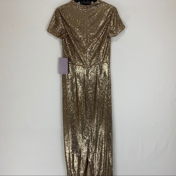 JS Collections Sequin Cowl Neck Column Gown - Picture 8 of 8